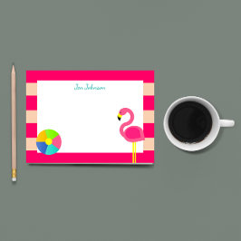 Notas Post-it® Playa Flamingo rosa Pequeña Personalizada