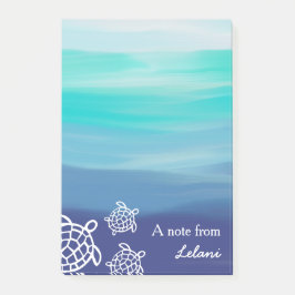 Notas Post-it® Playa personalizada del océano de las tortugas de