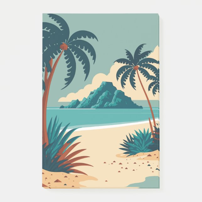 Notas Post-it® Playa personalizado tropical de verano (Anverso)