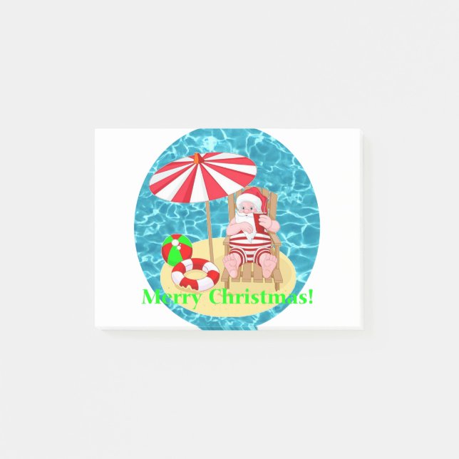 Notas Post-it® playa santa claus (Anverso)