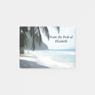 Notas Post-it® Playa tropical con palmeras personalizada