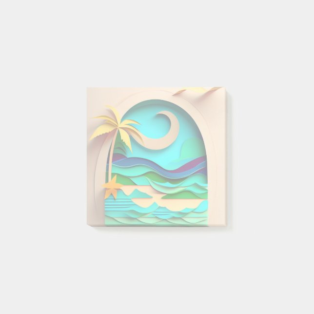 Notas Post-it® Playa Tropical De Papercraft 3 (Anverso)