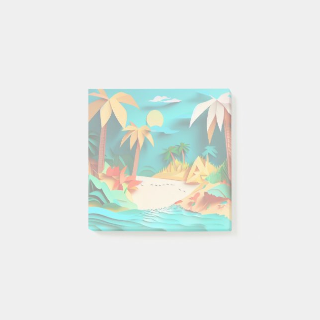 Notas Post-it® Playa Tropical De Papercraft 3 (Anverso)