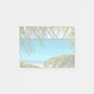 Notas Post-it® Playa tropical enmarcada con palmeras