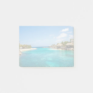 Notas Post-it® Playa tropical panorámica con chozas de paja