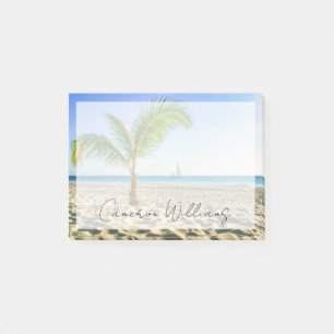 Notas Post-it® Playas tropicales   Barco de vela, palmera, Aruba