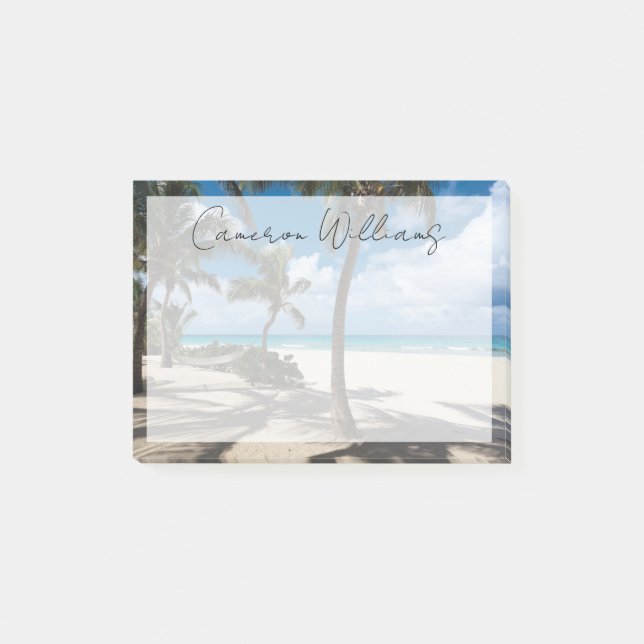 Notas Post-it® Playas tropicales | Playa de Anguila, palmera (Anverso)