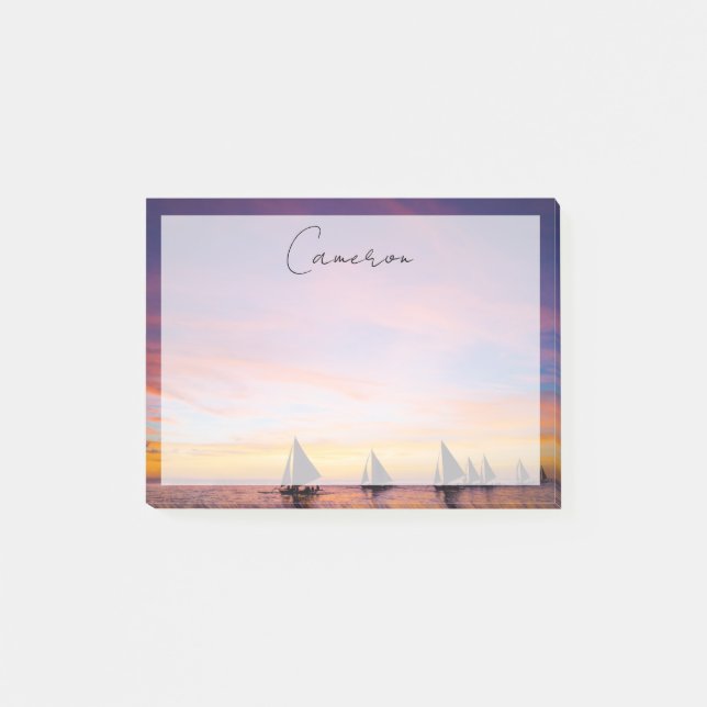 Notas Post-it® Playas tropicales | Veleros de atardecer, Filipina (Anverso)