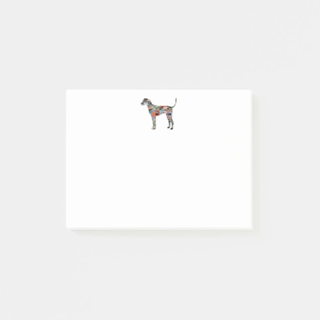 Notas Post-it® Plott Hound Patrón Geométrico Siliuette Placa (Anverso)