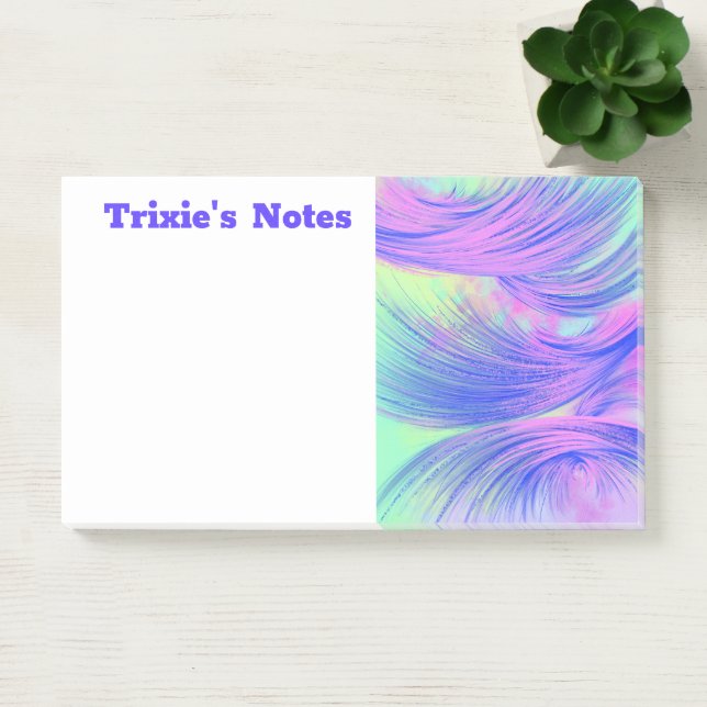 Notas Post-it® Plumas abstractas púrpura de estilo (Oficina)
