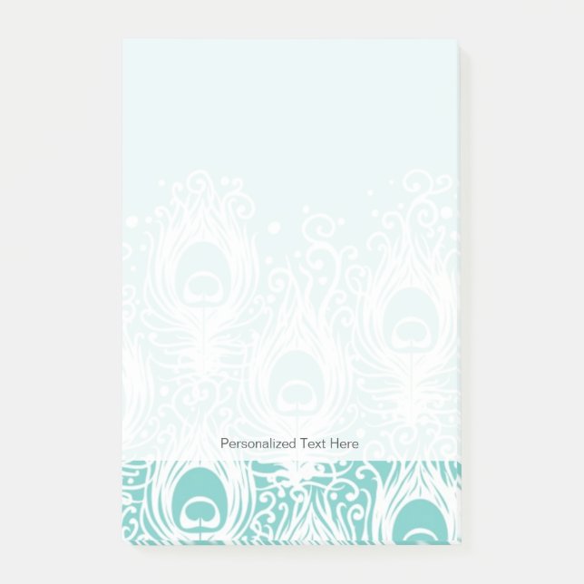 Notas Post-it® Plumas de pavo real blandas (Anverso)