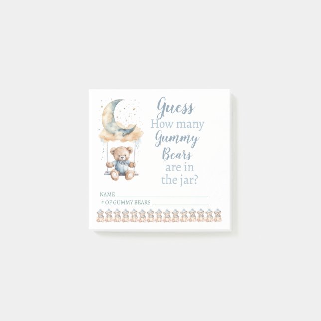 Notas Post-it® Podemos Esperar. ¿Cuántos Osos De Goma? (Anverso)