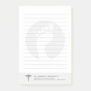 Notas Post-it® Podiatra  Personalizable de Médica de pies lamina