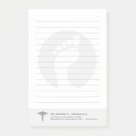 Notas Post-it® Podiatra| Personalizable de Médica de pies laminad