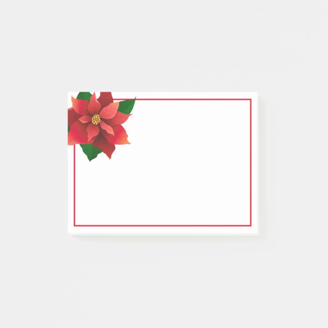 Notas Post-it® Poinsettia del Poste-él-Nota-Navidad (Anverso)