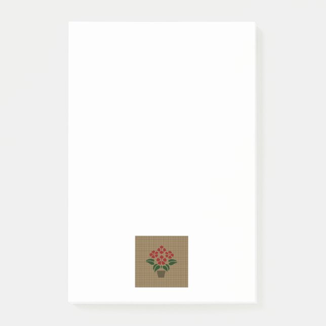 Notas Post-it® Poinsettia tejida (Anverso)