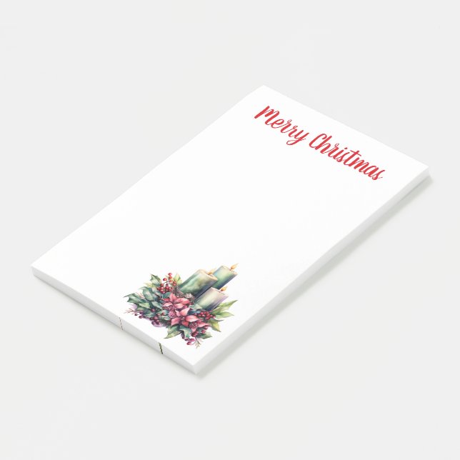 Notas Post-it® Poinsettias y Navidades de Velas (En perspectiva)