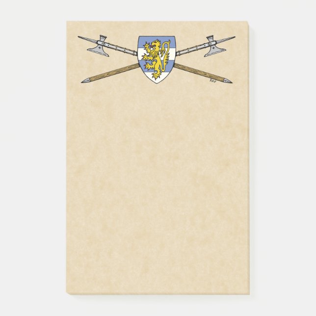 Notas Post-it® Polémicas medievales y Escudo (Anverso)