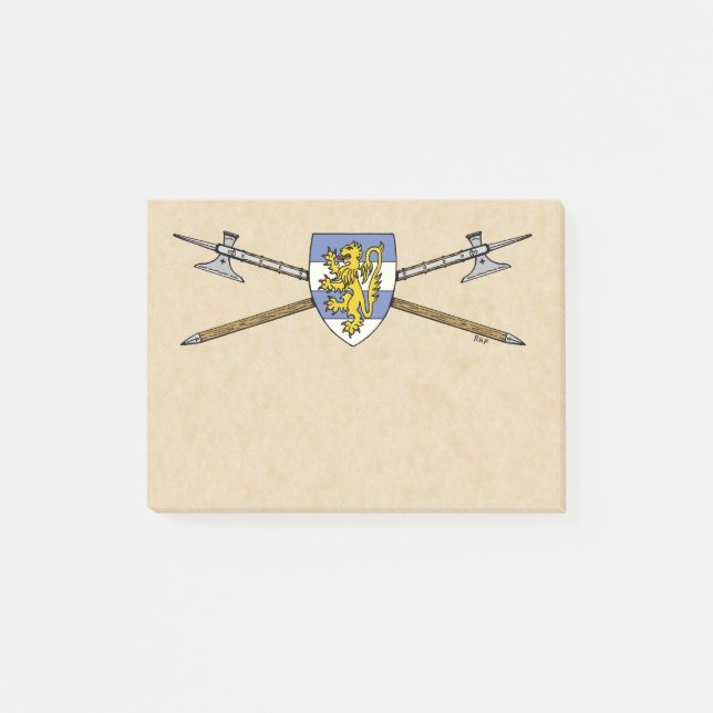 Notas Post-it® Polémicas medievales y Escudo (Anverso)