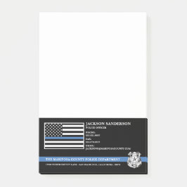 Notas Post-it® Police Officer Department Law Enforcement Logo