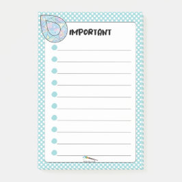 Notas Post-it® Polka azul Dot Teardrop Diamante IMPORTANTE