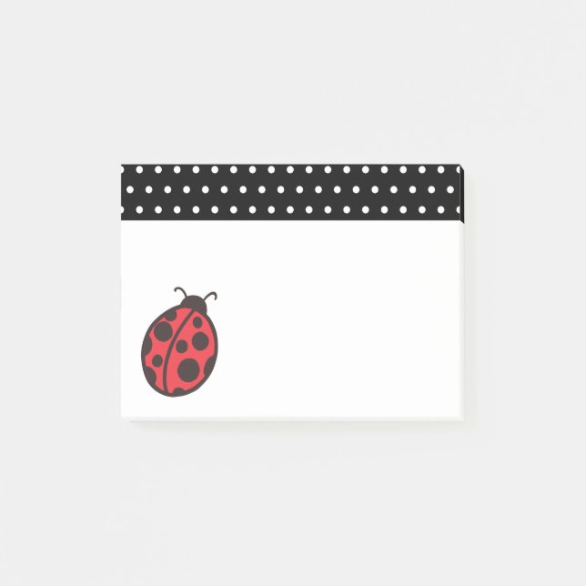 Notas Post-it® Polka Dot Ladybug Post It Notes Gift (Anverso)