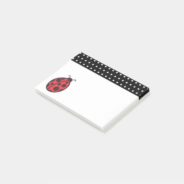 Notas Post-it® Polka Dot Ladybug Post It Notes Gift (En perspectiva)