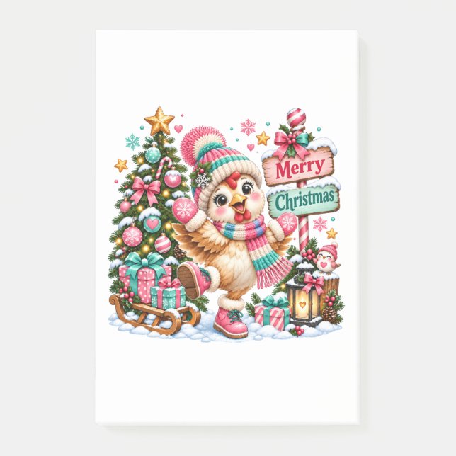 Notas Post-it® Pollo Lindo Feliz Navidad (Anverso)
