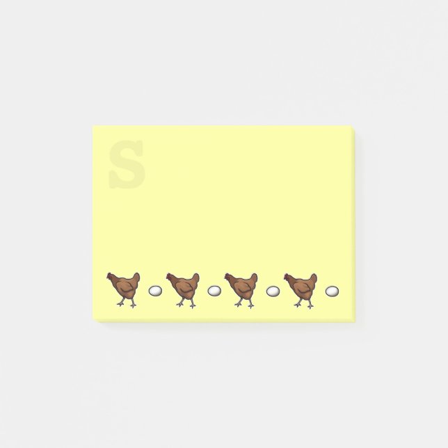 Notas Post-it® ¿Pollo o Huevo? Monogramado (Anverso)
