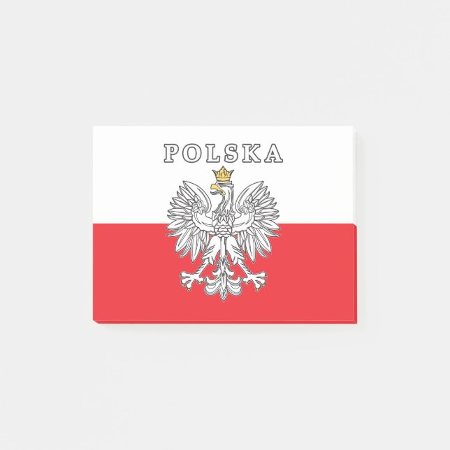 Notas Post-it® Polska con águila polaca (Anverso)
