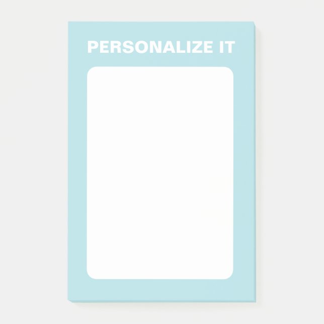 Notas Post-it® Polvo Azul Moderno Personalizado Versátil (Anverso)