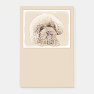 Notas Post-it® Poodle (Juguete, Miniatura) Pintura Original Perro