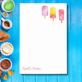 Notas Post-it® Popsicles de Acuarela Personalizados  