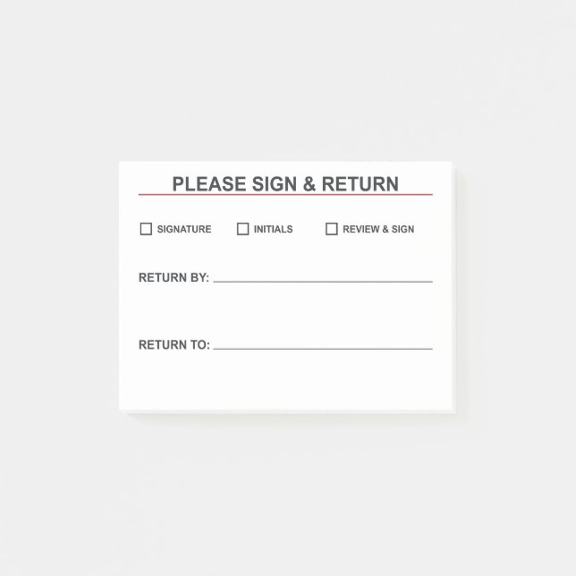 Notas Post-it® Por favor firme y devuelva (Anverso)