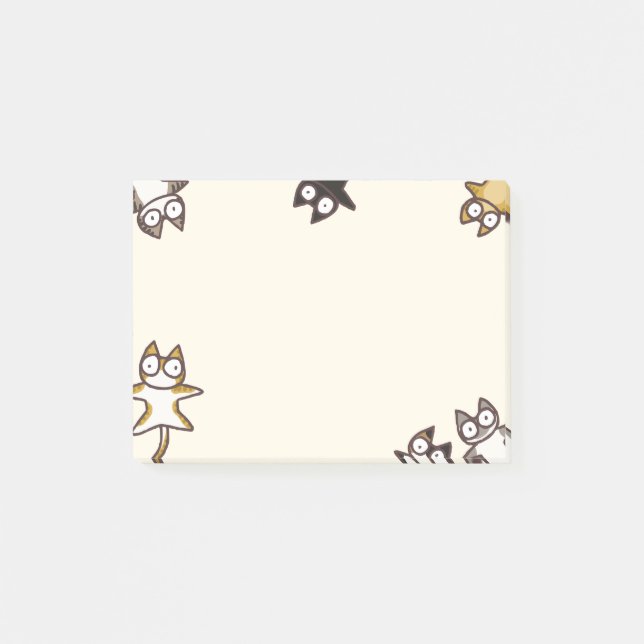 Notas Post-it® Porciones de gatos (Anverso)