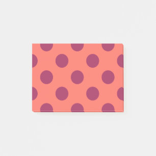 Notas Post-it® Pos de polka de coral rojo y vivo
