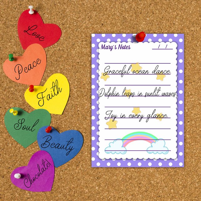 Notas Post-it® Pos de polka púrpura, estrellas lindas y arcos de  (Subido por el creador)