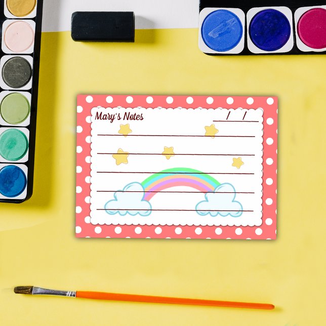 Notas Post-it® Pos rojos de polka, estrellas lindas y arcos 4" x  (Subido por el creador)