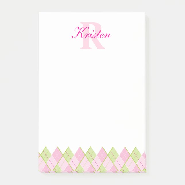 Notas Post-it® Post de patrón de golf personalizado que señala (Anverso)