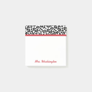 Notas Post-it® Post de Retro Office Leopard Teacher Apunta Regalo