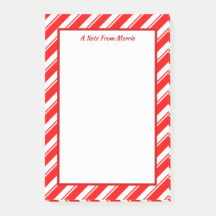 Notas Post-it® Post-it de encargo rayados rojos y blancos