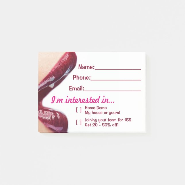 Notas Post-it® Post-it de los labios (Anverso)