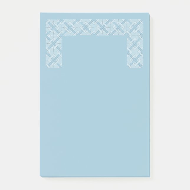 Notas Post-it® Post-it (lrg) - Diamantes entrelazados en azul (Anverso)