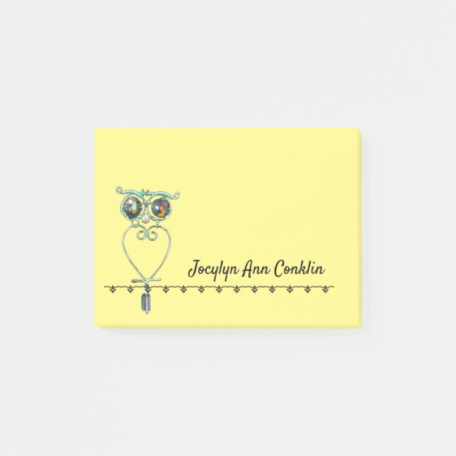 Notas Post-it® Post—it Note - Owl con nombre (Anverso)