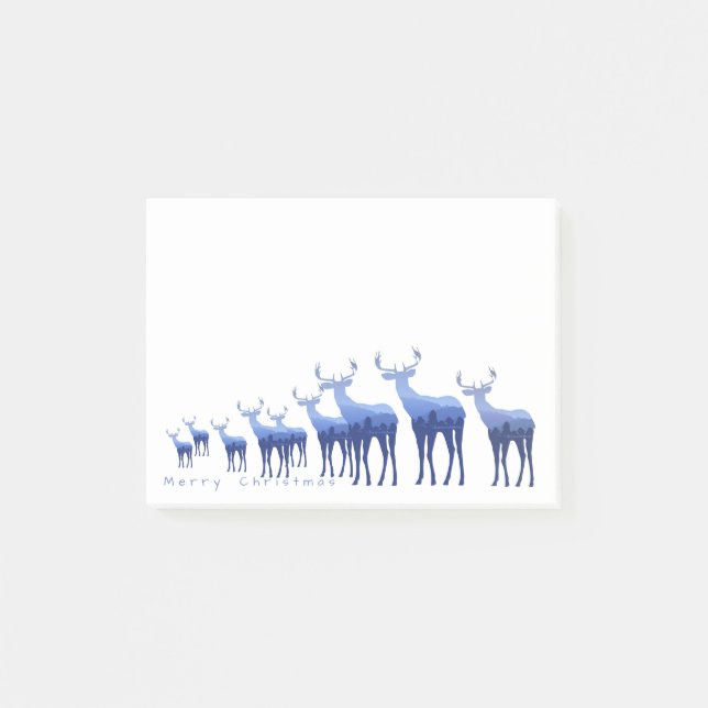 Notas Post-it® Post-it-Notes-Blue Deer Merry Christmas (Anverso)