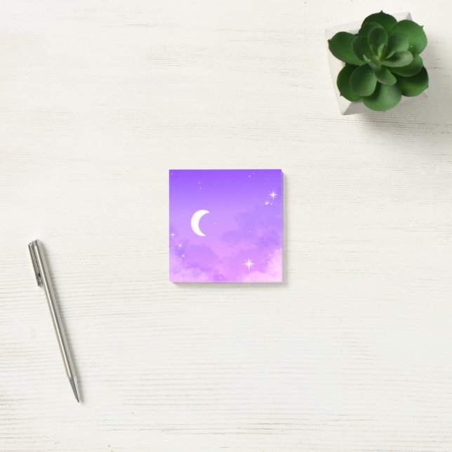 Notas Post-it® Post-it Notes Celestial Purple Moon Scenery (Oficina)
