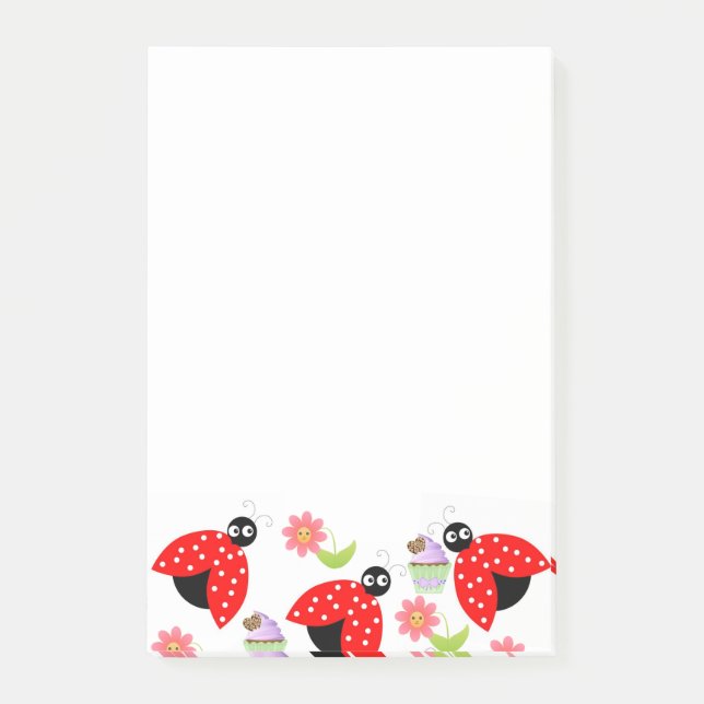 Notas Post-it® Post-it Notes Mariquita Floral Cupcake (Anverso)