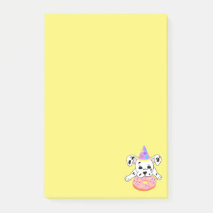Notas Post-it® Post-it Notes with nice Dalmatian puppy con donut