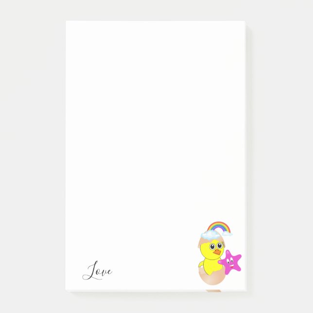 Notas Post-it® Post-it Notes Yellow Chick Rainbow (Anverso)