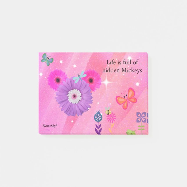 Notas Post-it® POST-IT OCULTADO de la flor de la primavera de (Anverso)